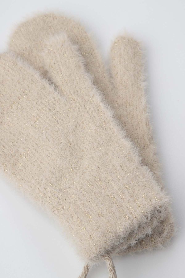 Rękawiczki dziewczęce dwupalczaste swetrowe 2227253
