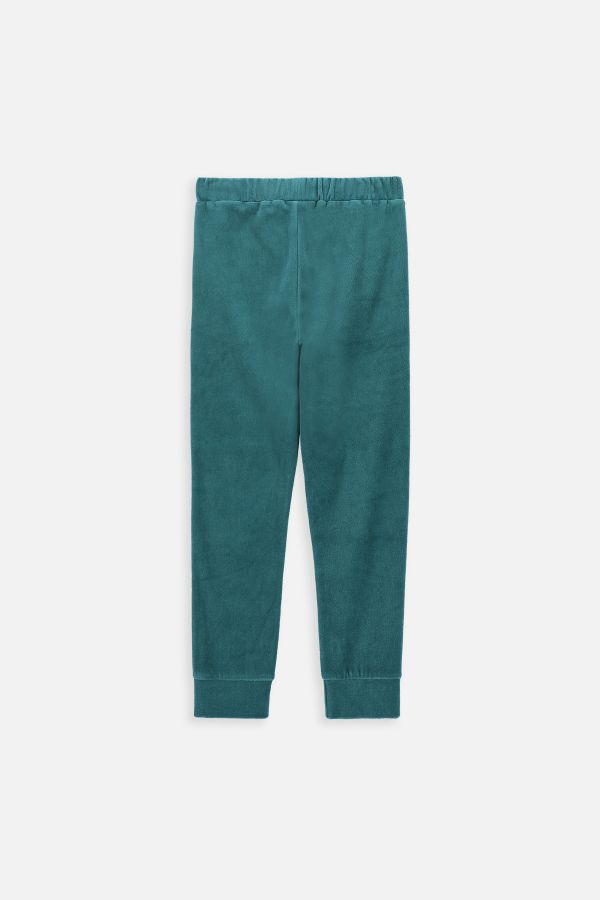Spodnie dresowe zielone gładkie z kieszeniami 2221057