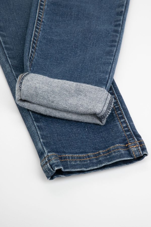 Spodnie jeansowe granatowe ze zwężaną nogawką 2220108