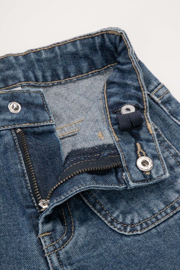 Spodnie jeansowe niebieskie z szeroką nogawką, CULLOTTE 2220116