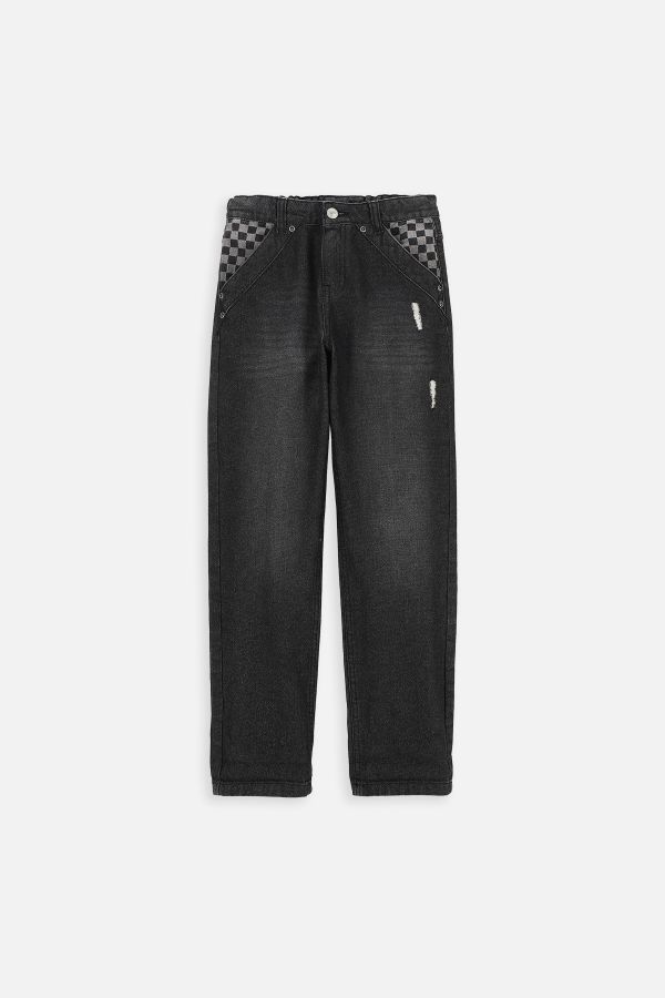 Spodnie jeansowe czarne ze prostą nogawką o fasonie REGULAR 2220121