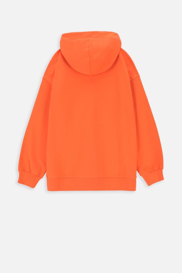 Bluza dresowa pomarańczowa przedłużana z nadrukiem, licencja MICKEY MOUSE 2227996