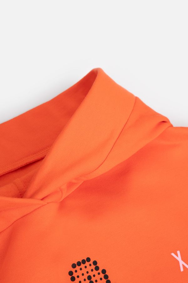 Bluza dresowa pomarańczowa przedłużana z nadrukiem, licencja MICKEY MOUSE 2222074