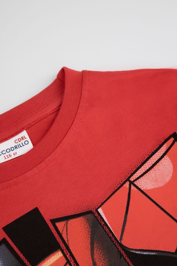 T-shirt z krótkim rękawem czerwony z nadrukiem, licencja SPIDERMAN 2220842