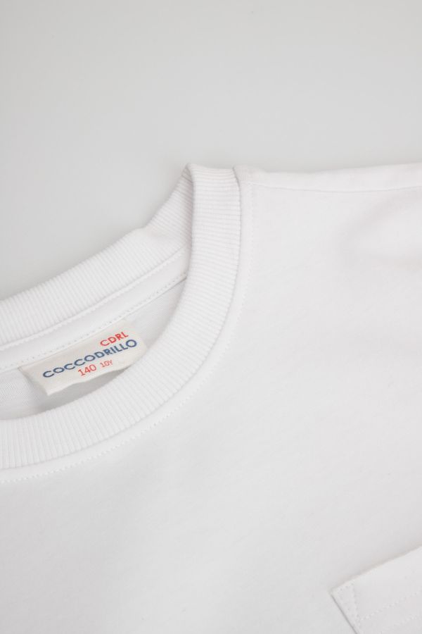 T-shirt z krótkim rękawem biały z kieszonką 2219367