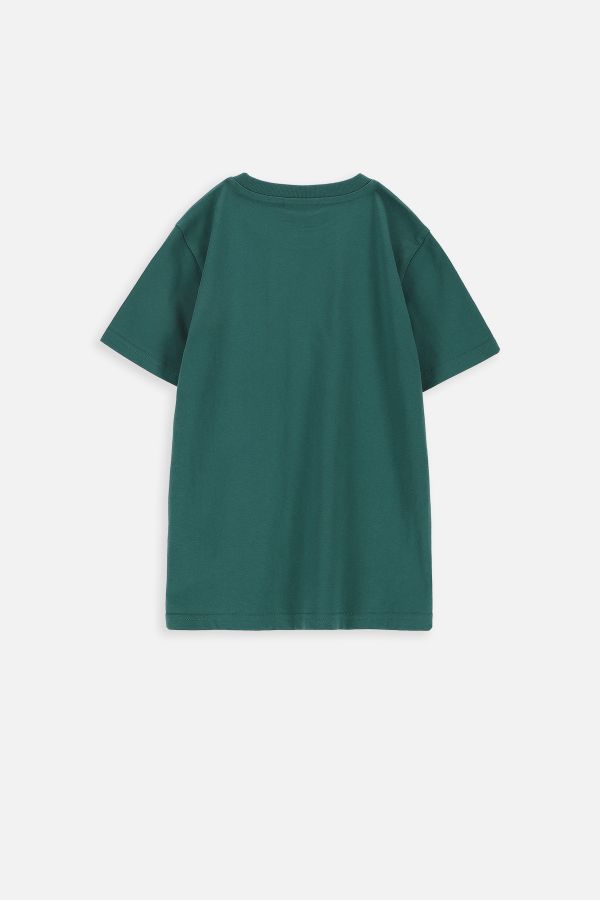 T-shirt z krótkim rękawem zielony z kieszonką 2219370