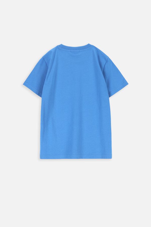 T-shirt z krótkim rękawem niebieski z kieszonką 2219374