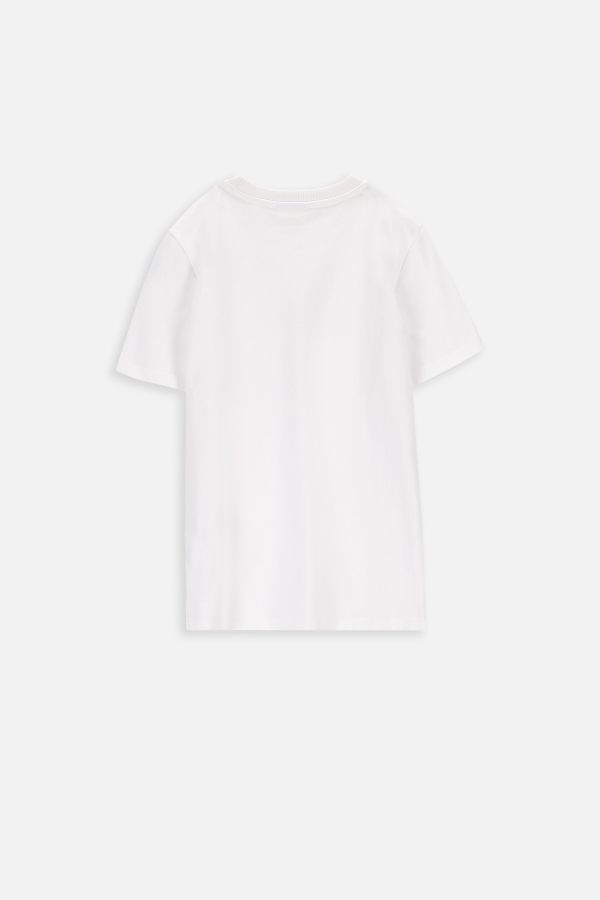 T-shirt z krótkim rękawem biały gładki 2224090