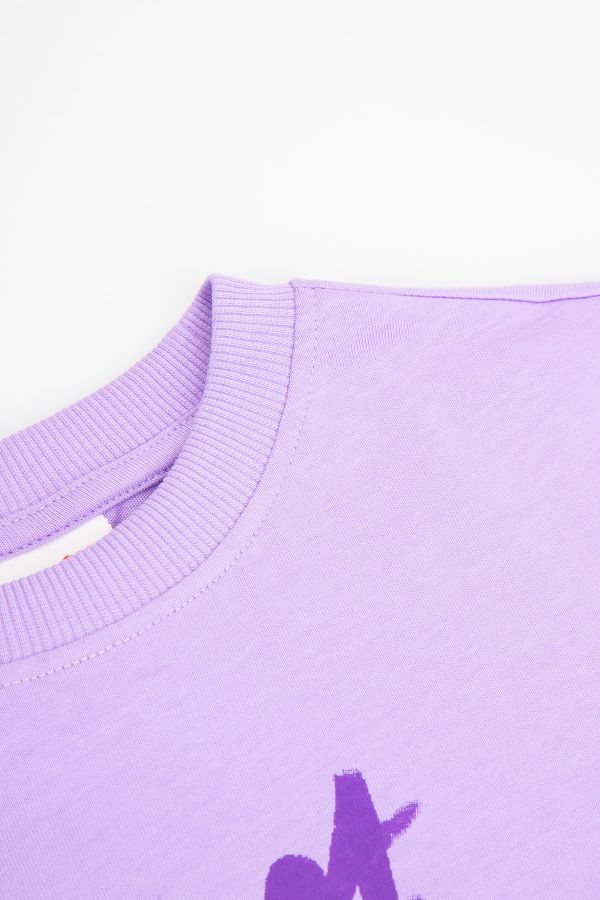 T-shirt z krótkim rękawem fioletowy z nadrukiem 2218128