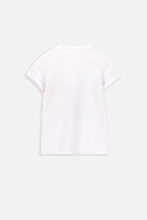 T-shirt z krótkim rękawem biały z kolorowym nadrukiem, licencja MICKEY MOUSE 2222141