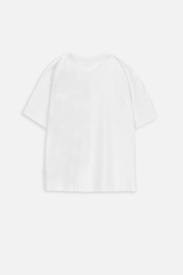 T-shirt z krótkim rękawem biały z napisami, licencja STAR WARS 2228096