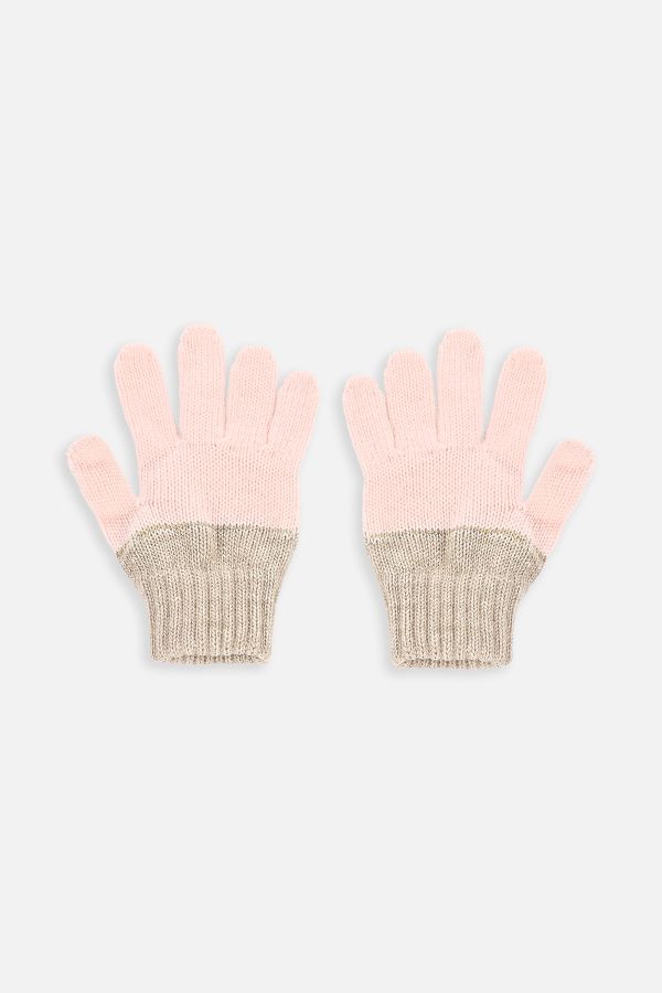 Rękawiczki różowe pojedyncze swetrowe 2222180
