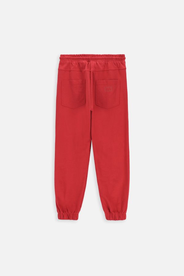 Spodnie dresowe BALLOON czerwone z nadrukiem na nogawce 2221793
