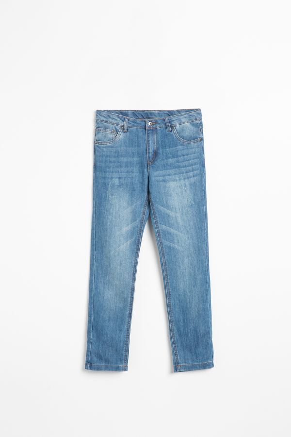 Spodnie jeansowe z przetarciami 2148172