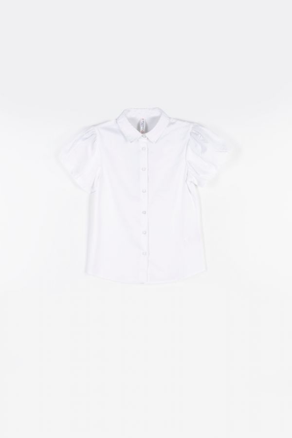 Bluzka z krótkim rękawem w kolorze białym z bufiastym rękawem 2158069