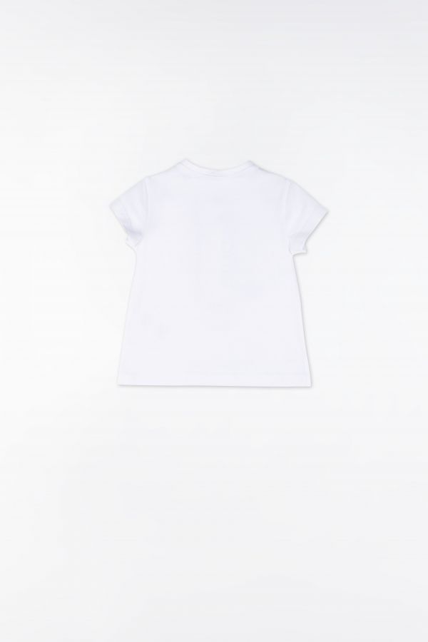 T-shirt z krótkim rękawem biały z brokatowym nadrukiem 2158914