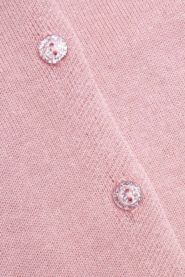 Sweter rozpinany różowy z brokatowymi guzikami 2160657