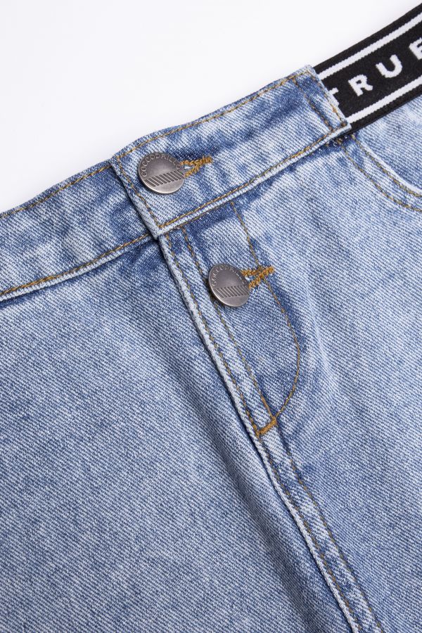 Spódnica jeansowa  z ozdobną gumą z nadrukiem 2195178