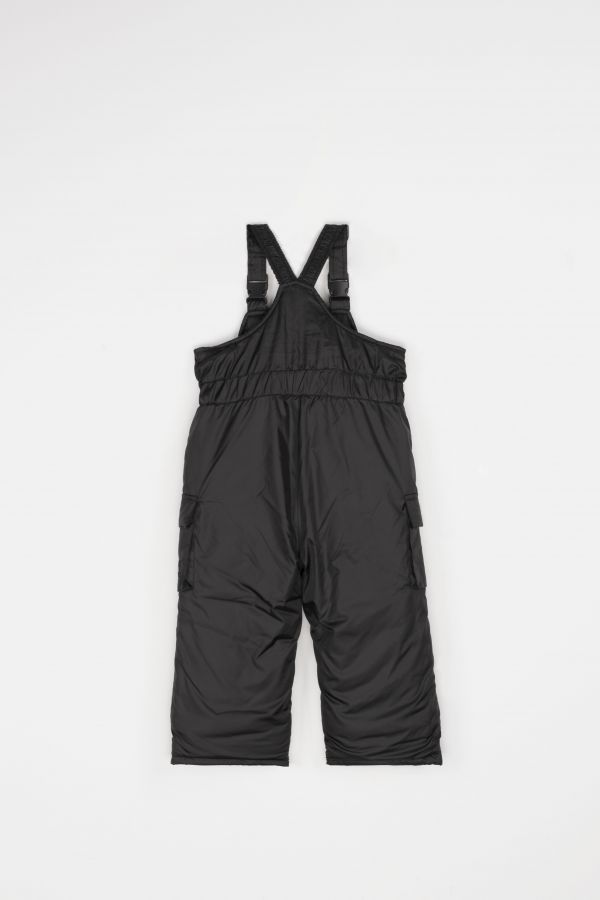 Spodnie zimowe czarne z szelkami i poliestrową podszewką 2200252