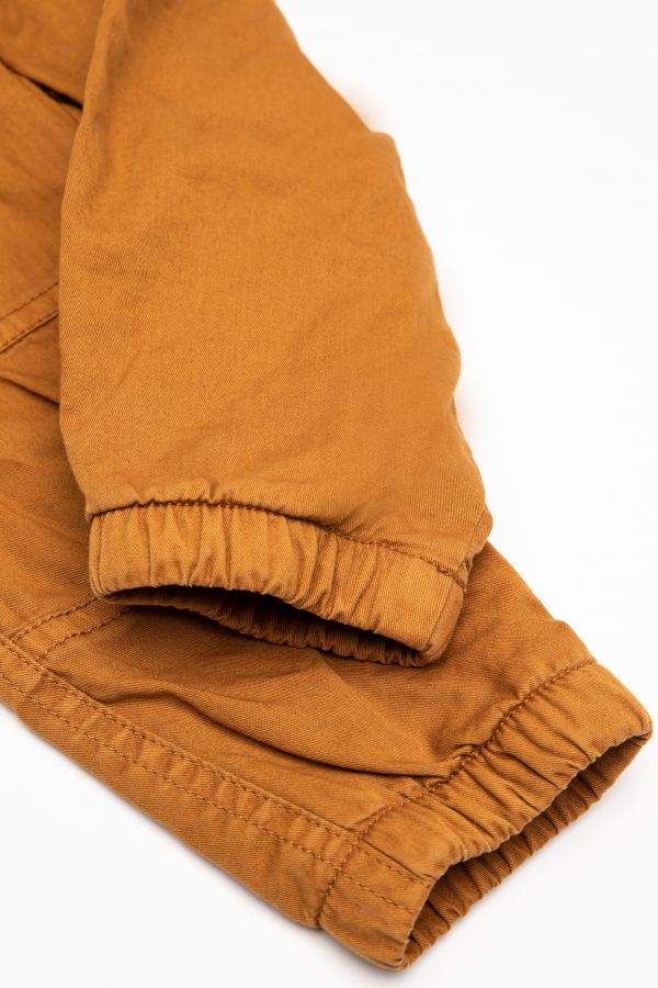 Spodnie casulowe miodowe z kieszaniami i bawełnianą podszewką 2200290