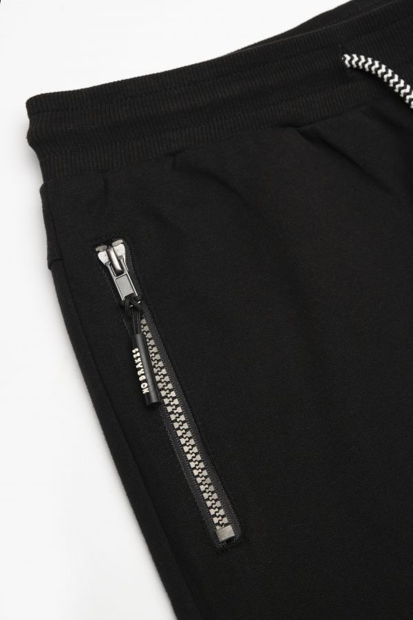 Spodnie dresowe czarne z wiązaniem w pasie o fasonie REGULAR 2200456