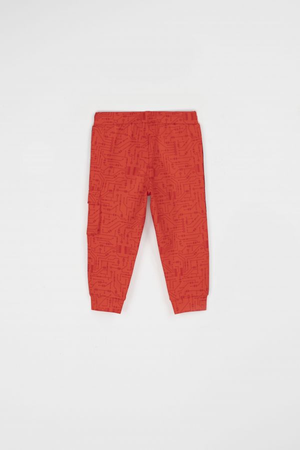 Spodnie dresowe czerwone z kieszonką na nogawce 2200511