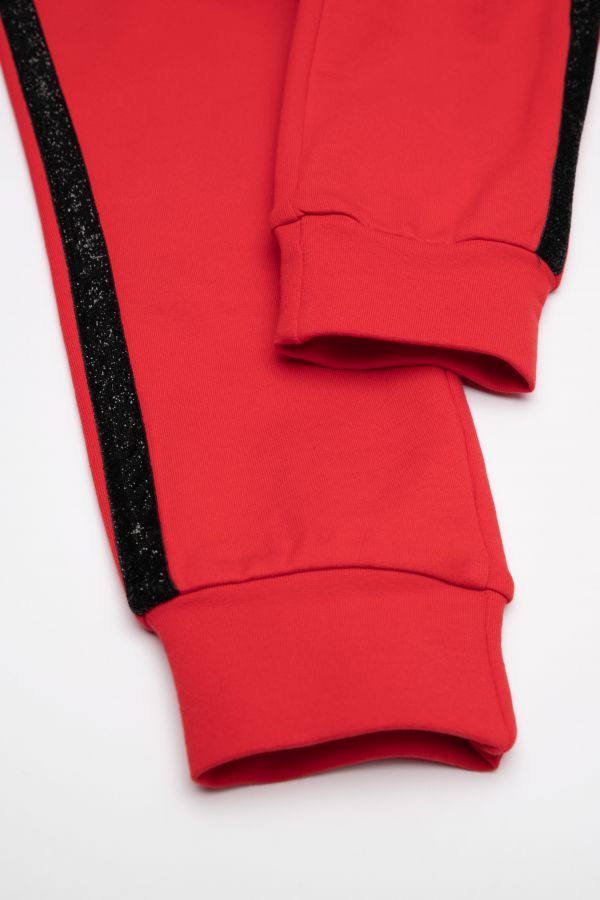 Spodnie dresowe czerwone z lampasami 2111451