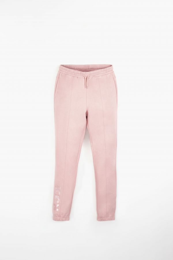 Spodnie dresowe różowe z wiązaniem w pasie