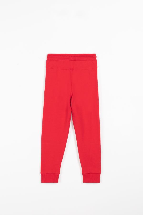 Spodnie dresowe czerwone gładkie wiązane w pasie o fasonie SLIM 2111823