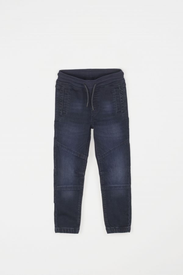 Spodnie jeansowe granatowe ze ściągaczami w nogawkach JOGGER