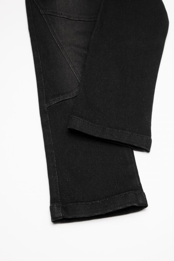 Spodnie jeansowe czarne z wiązaniem w pasie REGULAR FIT 2112678