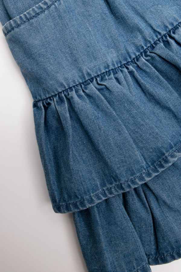 Spódnica jeansowa z falbanami i ozdobną gumą w pasie 2112733