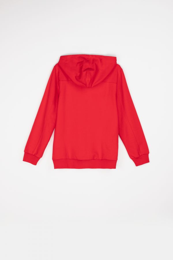 Bluza rozpinana czerwona z kapturem 2113866