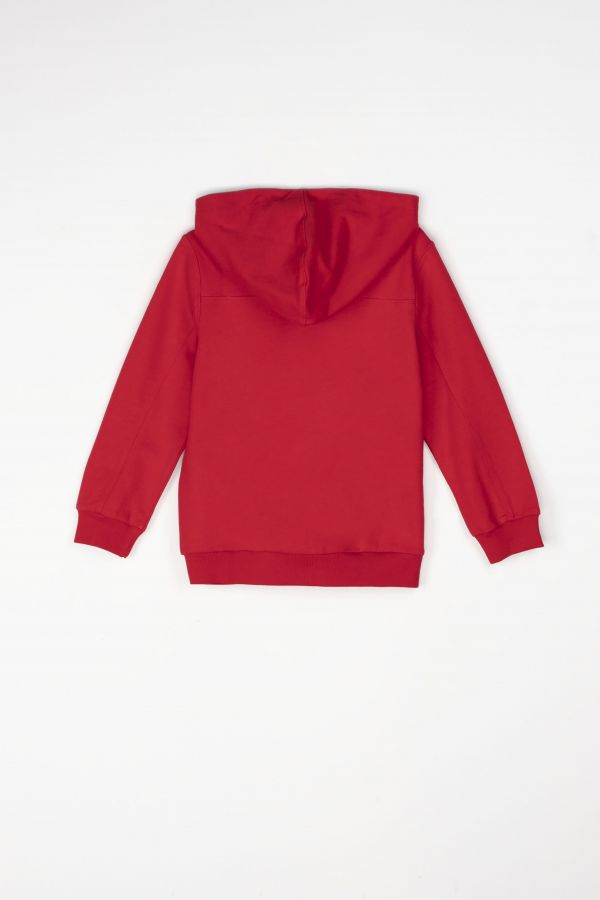 Bluza rozpinana czerwona z kapturem 2113985