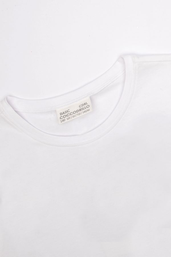 T-shirt z krótkim rękawem biały gładki 2115468