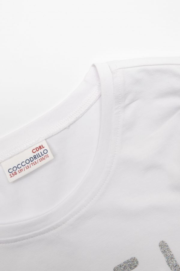 T-shirt z krótkim rękawem biały z bufiastymi rękawami 2115730