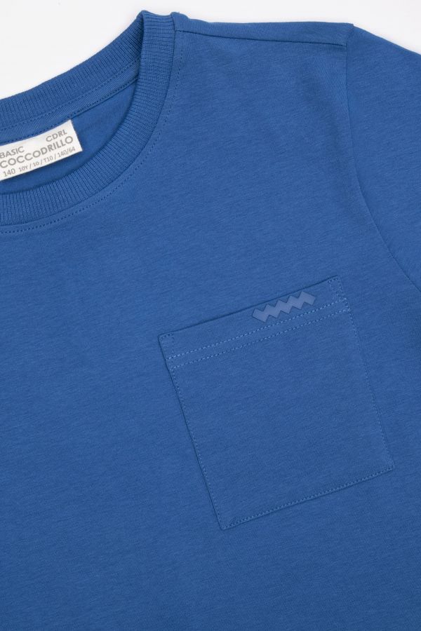 T-shirt z krótkim rękawem niebieski gładki 2115765