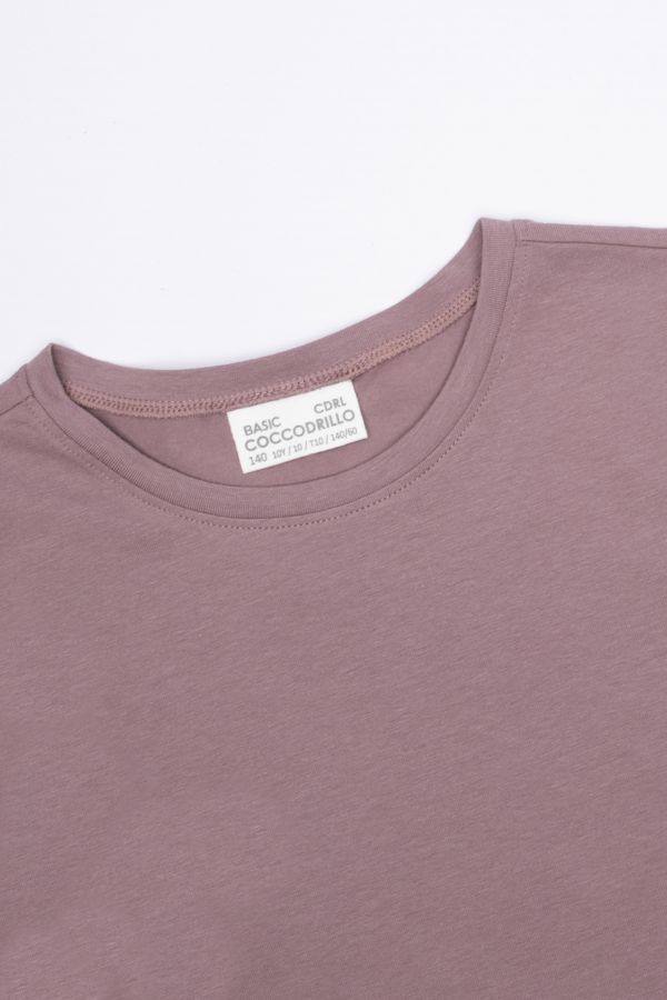 T-shirt z krótkim rękawem fioletowy gładki 2115811