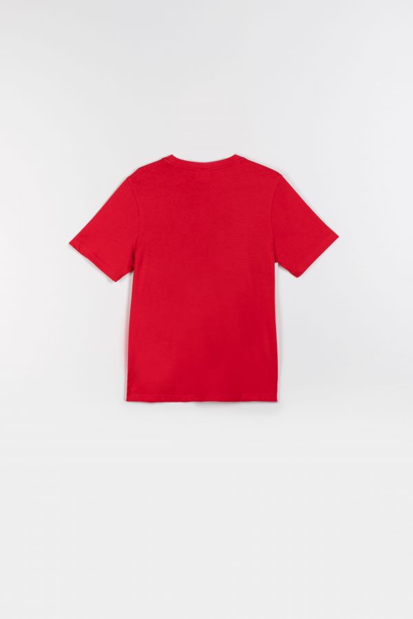 T-shirt z krótkim rękawem czerwony z napisem 2115884