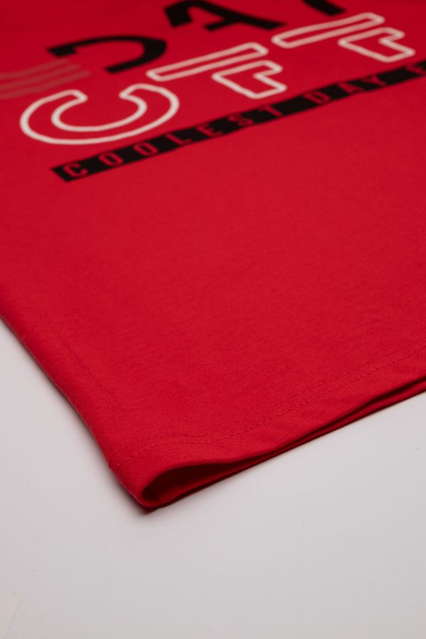 T-shirt z krótkim rękawem czerwony z napisem 2115887