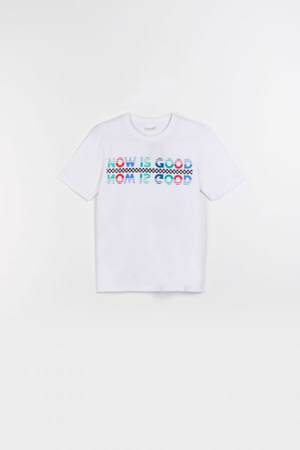 T-shirt z krótkim rękawem biały z kolorowym nadrukim 2115908