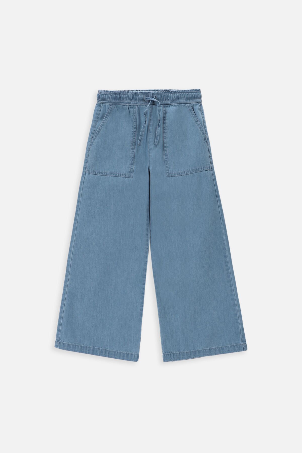 Spodnie jeansowe niebieskie rozszerzane z kieszeniami 2235327