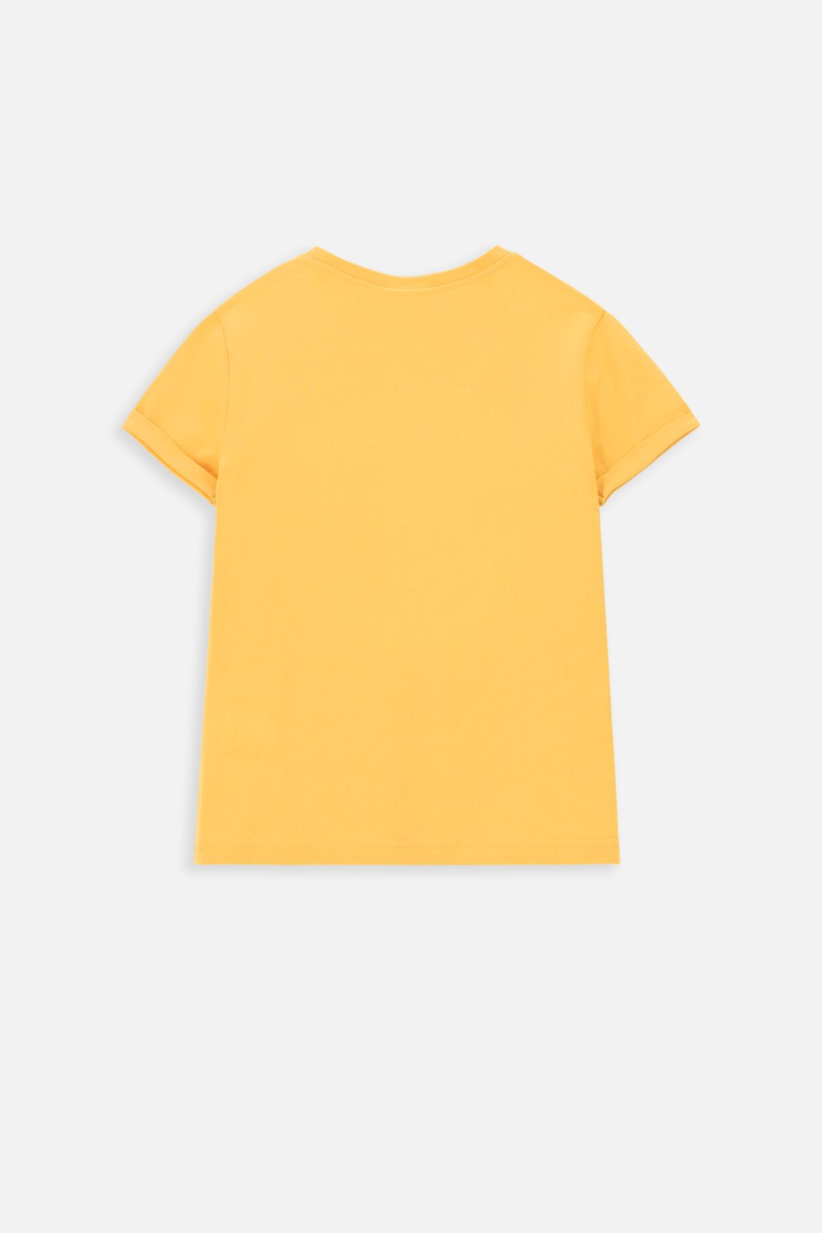 T-shirt z krótkim rękawem żółty z nadrukiem na przodzie 2235601