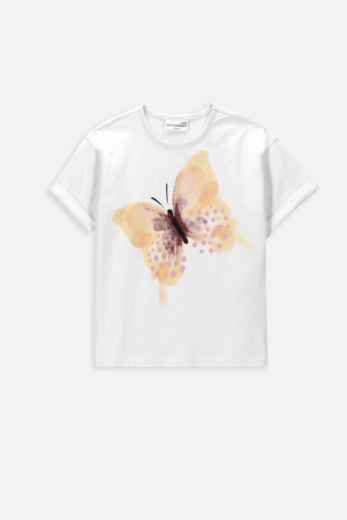 T-shirt z krótkim rękawem biały z nadrukiem motyla 2236390