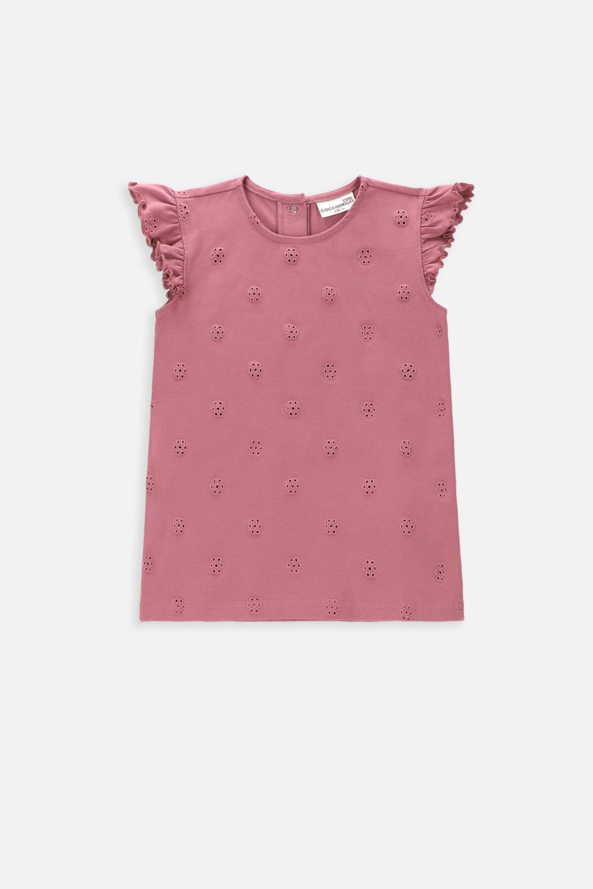 T-shirt bez rękawów różowy z falbankami 2236248