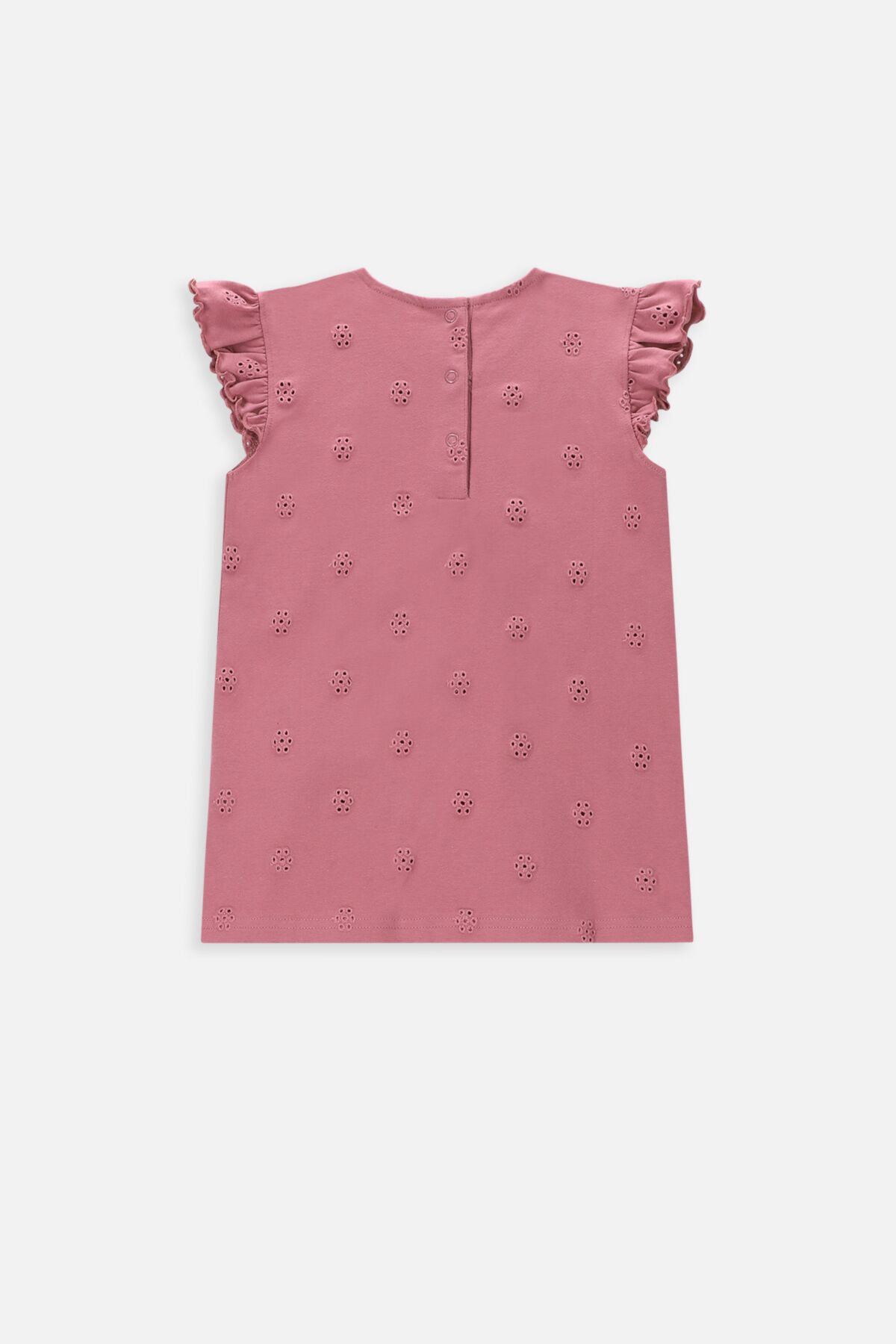 T-shirt bez rękawów różowy z falbankami 2236249
