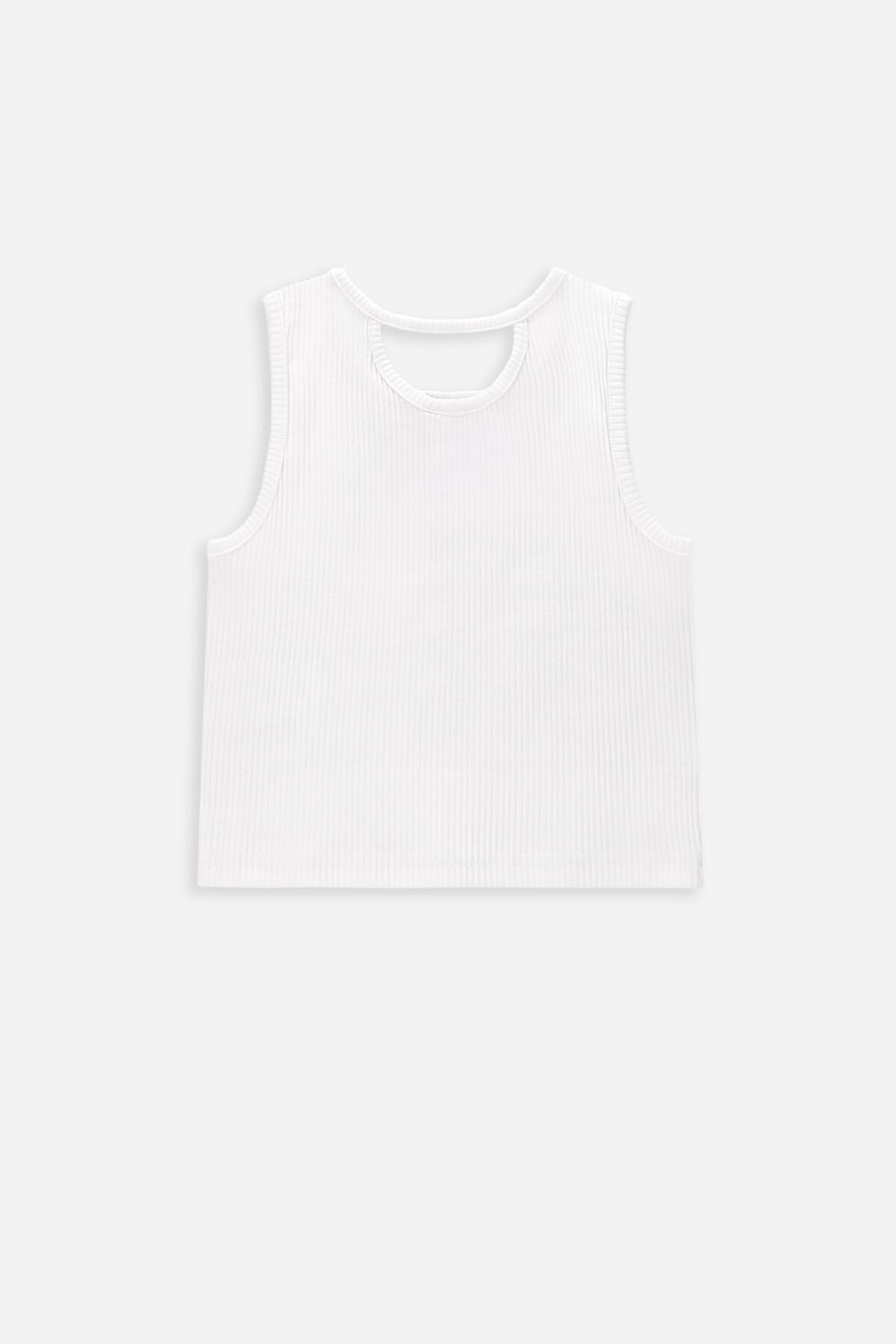T-shirt bez rękawów biały prążkowany 2235526