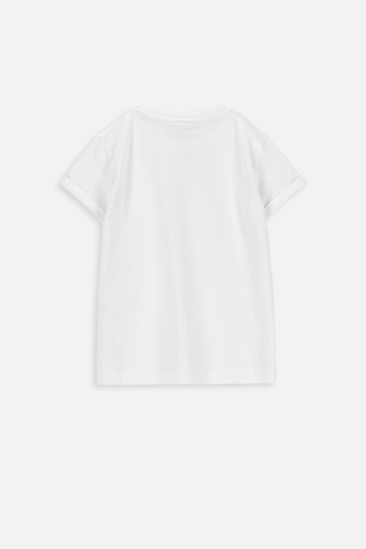 T-shirt z krótkim rękawem biały gładki 2219382