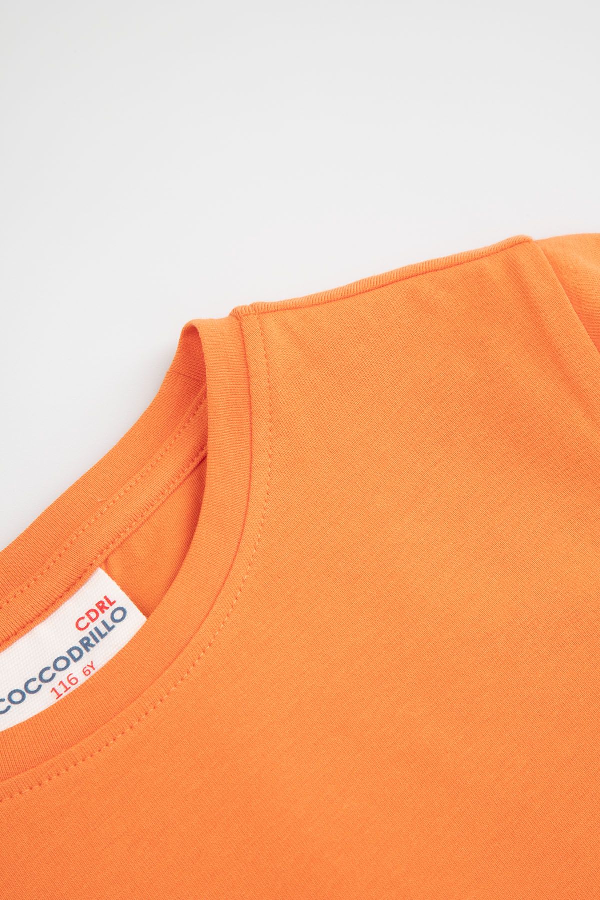 T-shirt z krótkim rękawem pomarańczowy gładki 2219387