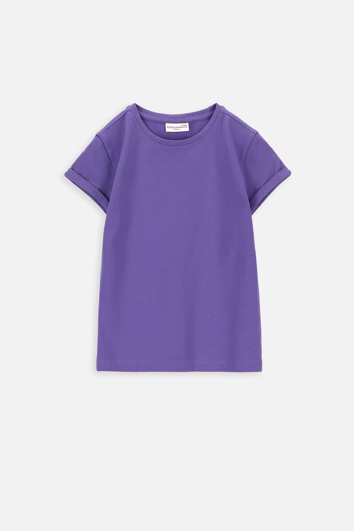 T-shirt z krótkim rękawem fioletowy gładki 2219393